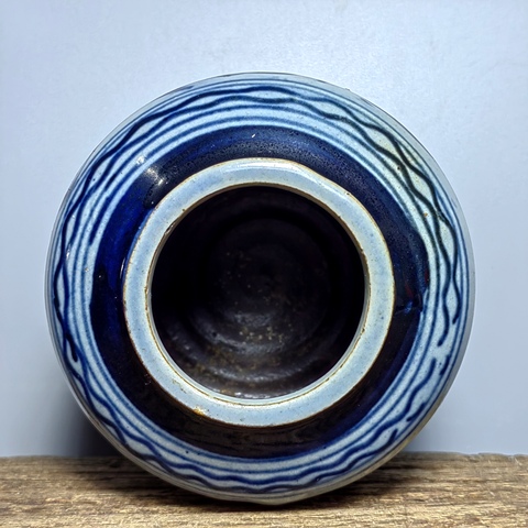 古玩陶瓷清代，磁州窯青花紋罐拍賣，當前價格550元