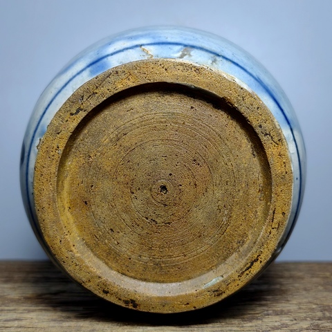 古玩陶瓷清代，磁州窯青花紋罐拍賣，當前價格550元