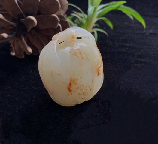 古玩玉器清代和田玉雕“瓜果墜”拍賣，當(dāng)前價格25500元