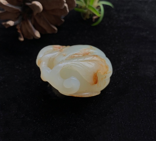 古玩玉器清代和田玉雕“瓜果墜”拍賣，當(dāng)前價格25500元
