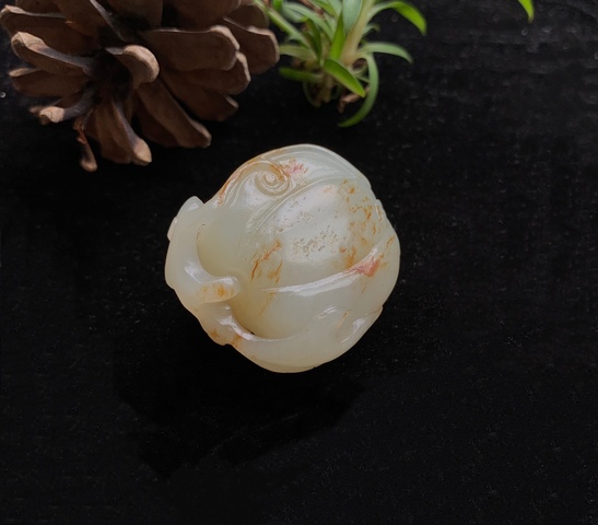 古玩玉器清代和田玉雕“瓜果墜”拍賣，當(dāng)前價格25500元