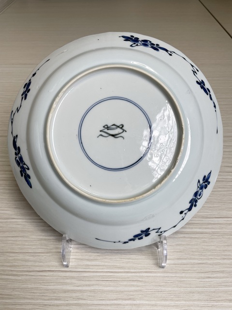 古玩陶瓷清康熙 青花開窗四季花卉紋花口盤拍賣,當前價格1100元