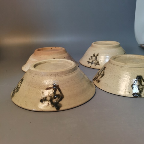 古玩陶瓷明龍泉米黃釉青花茶盞拍賣,當(dāng)前價(jià)格226元