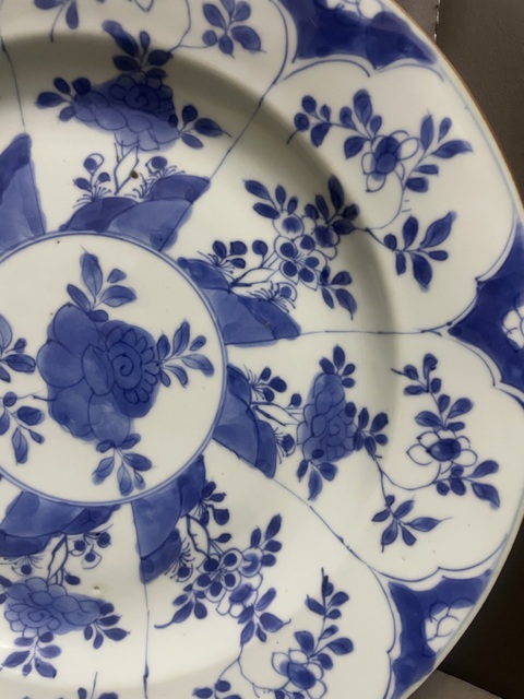 古玩陶瓷青花花卉紋盤拍賣，當前價格2200元