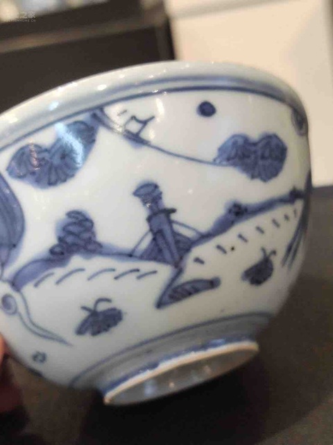 古玩陶瓷花鳥紋青花碗拍賣，當前價格8000元