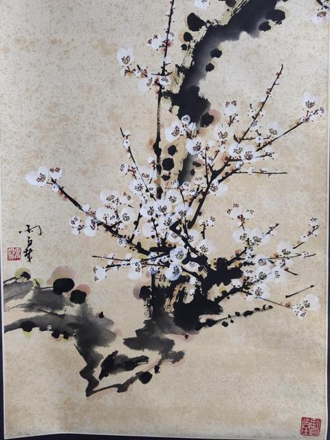 古玩字畫當代名家 王雪濤先生入室弟子 神童畫家 田雨霖先生 白梅圖 手工原裱立軸拍賣,當前價格2988元
