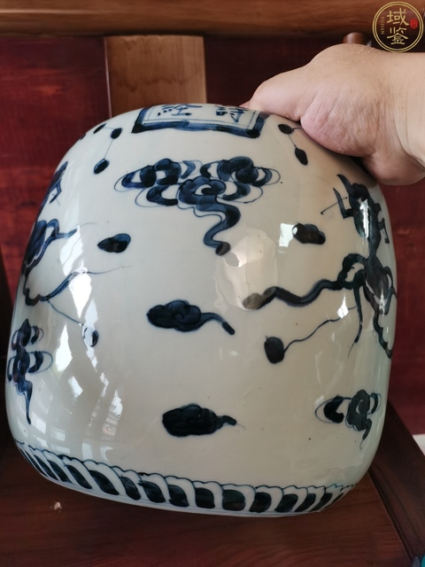 古玩陶瓷晚清民國青花魁星點斗卷缸拍賣,當前價格2390元