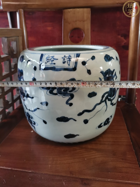 古玩陶瓷晚清民國青花魁星點斗卷缸拍賣,當前價格2390元