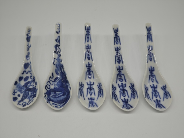 古玩陶瓷青花獅子滾繡球勺子2把拍賣,當前價格788元