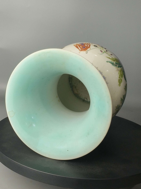 古玩陶瓷嬰戲紋粉彩花觚拍賣，當前價格368元