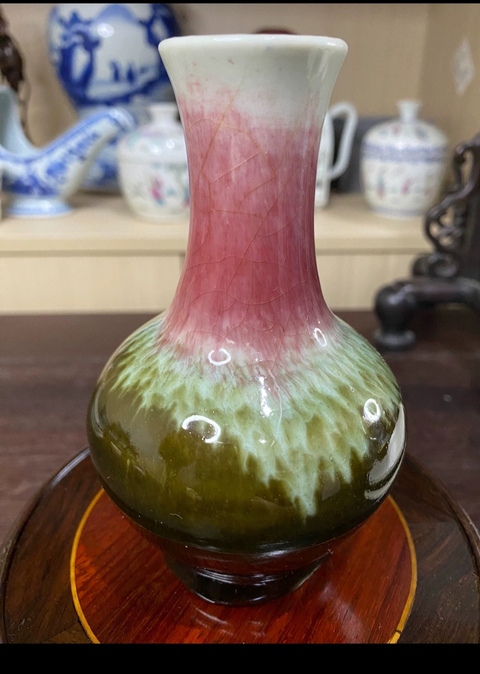 古玩陶瓷三陽開泰品種撇口天球瓶拍賣，當前價格12000元