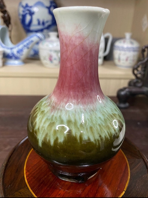 古玩陶瓷三陽開泰品種撇口天球瓶拍賣，當前價格12000元