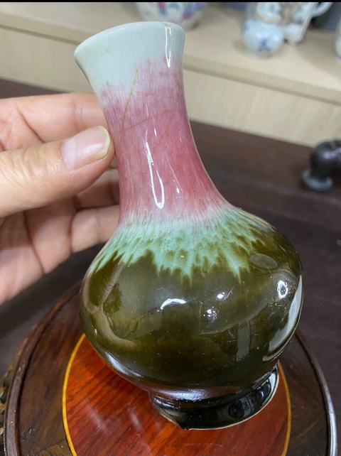 古玩陶瓷三陽開泰品種撇口天球瓶拍賣，當前價格12000元