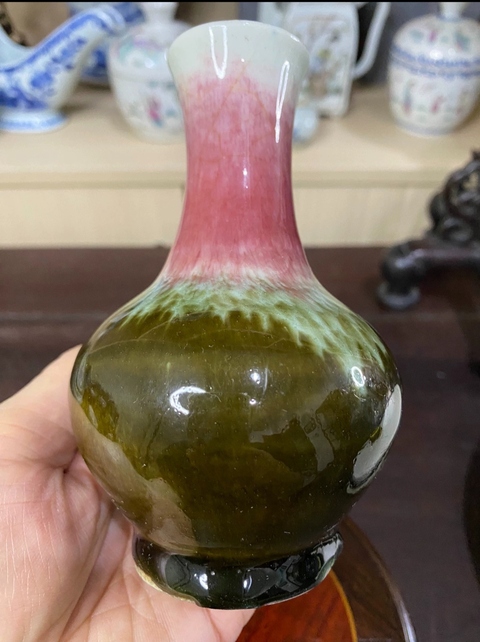 古玩陶瓷三陽開泰品種撇口天球瓶拍賣，當前價格12000元