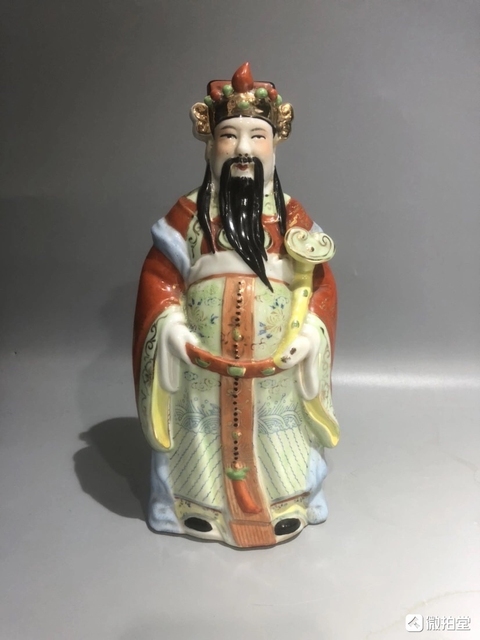 古玩陶瓷三星高照圖塑像拍賣,當前價格268元