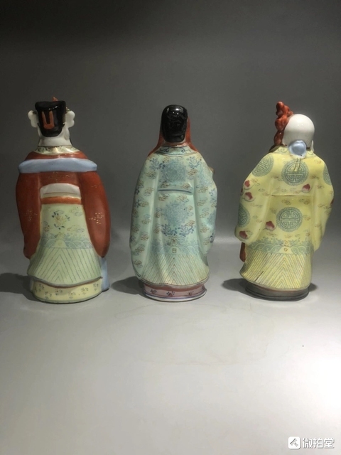 古玩陶瓷三星高照圖塑像拍賣,當前價格268元