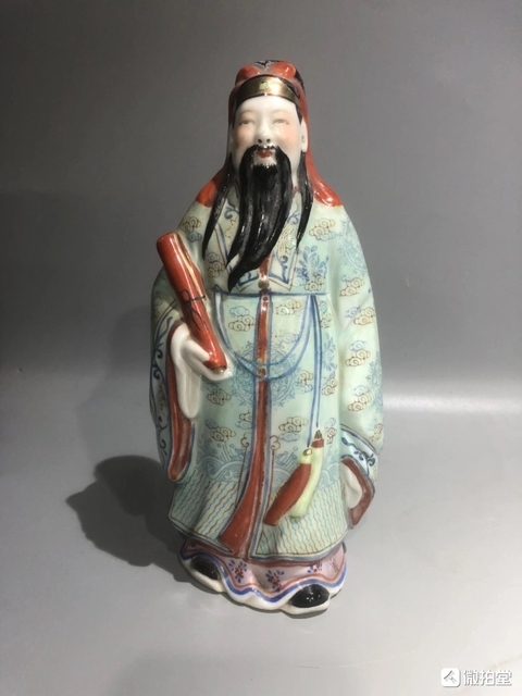 古玩陶瓷三星高照圖塑像拍賣,當前價格268元