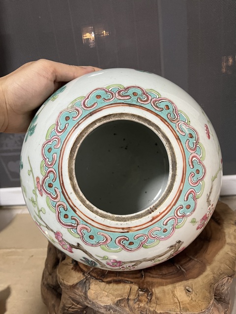 古玩陶瓷粉彩孔雀花卉紋西瓜罐拍賣,當前價格6666元
