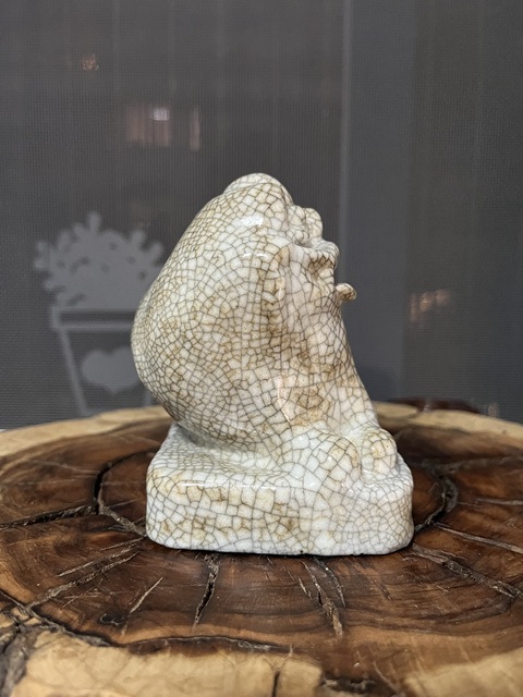 古玩陶瓷晚清哥釉獅子鎮紙拍賣，當前價格1200元