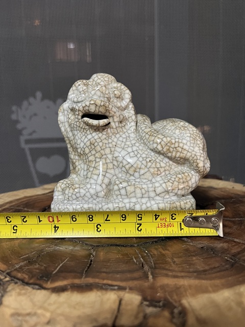 古玩陶瓷晚清哥釉獅子鎮紙拍賣，當前價格1200元