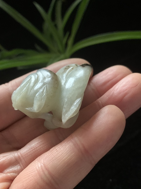 古玩玉器明末清初和田玉雕“瓜果墜”拍賣，當前價格11000元