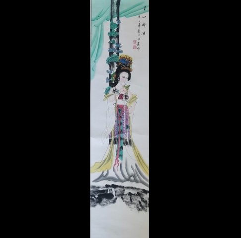 古玩字畫國家一級美術師桂林美協黃永發貴妃醉酒拍賣,當前價格699元