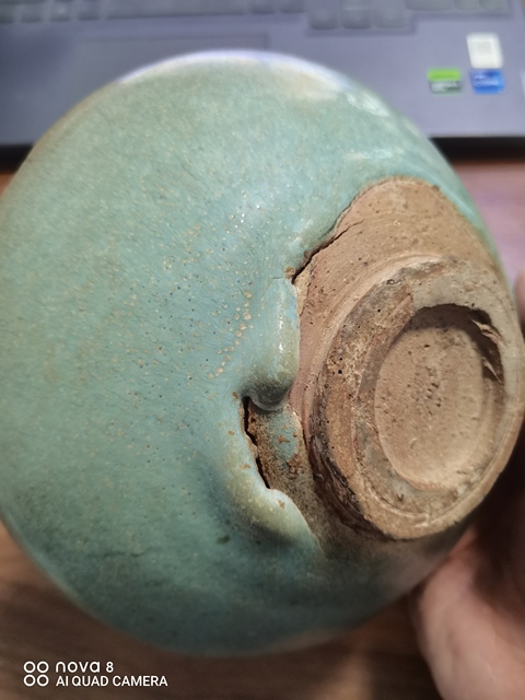 古玩陶瓷元·鈞窯天藍釉碗真品鑒賞圖