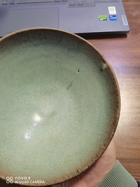 古玩陶瓷元·鈞窯天藍釉碗真品鑒賞圖