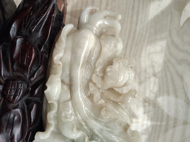 古玩玉器翡翠雕“白菜”擺件拍賣(mài)，當(dāng)前價(jià)格12880元