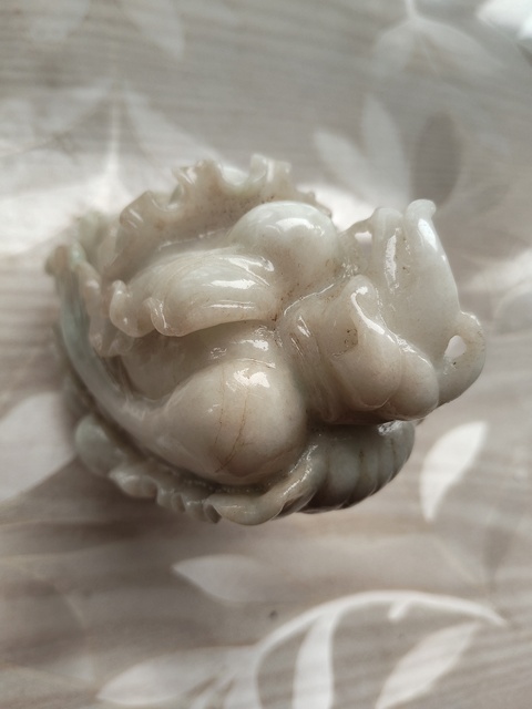 古玩玉器翡翠雕“白菜”擺件拍賣(mài)，當(dāng)前價(jià)格12880元