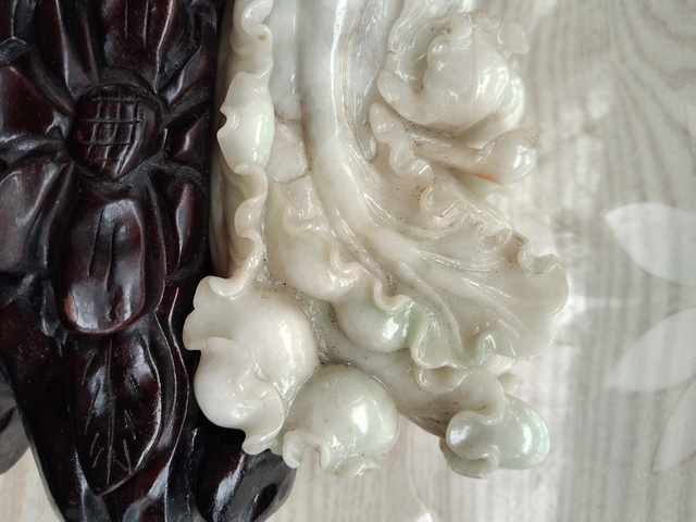 古玩玉器翡翠雕“白菜”擺件拍賣(mài)，當(dāng)前價(jià)格12880元