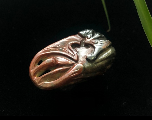 古玩玉器收藏級明代和田玉雕“福意綿綿”瓜果墜拍賣，當前價格46000元