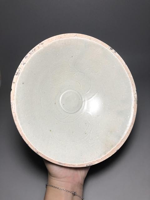 古玩陶瓷宋,景德鎮窯青白釉刻花斗笠碗拍賣,當前價格1600元