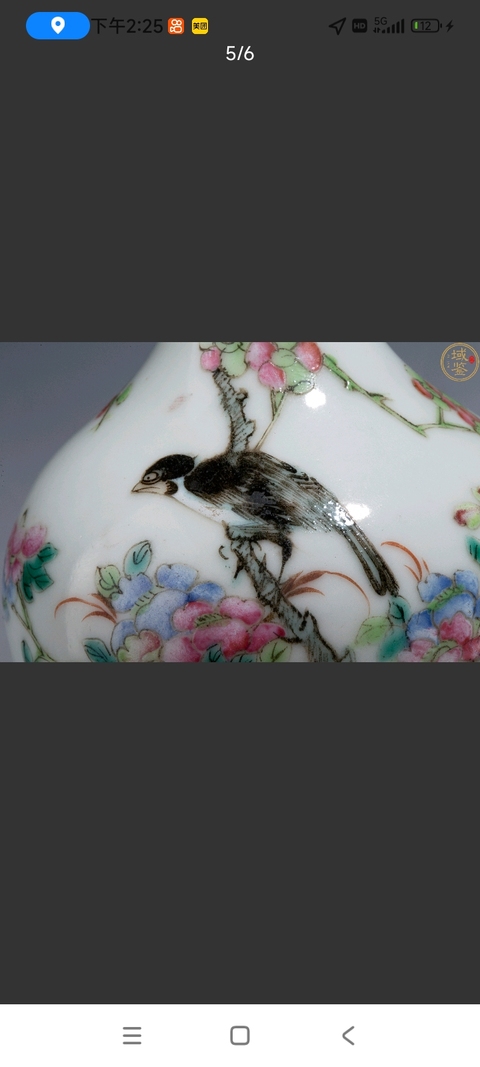 古玩陶瓷粉彩蒜頭瓶拍賣,當前價格56000元