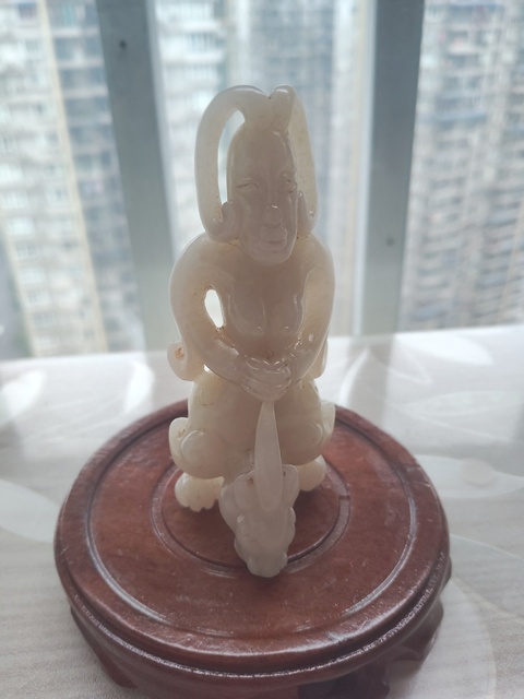 古玩玉器和田玉雕“仙人騎獸”拍賣，當(dāng)前價(jià)格480元