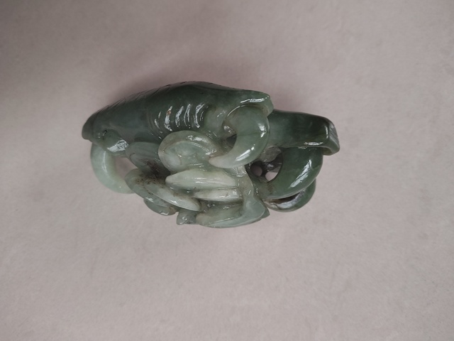 古玩玉器翡翠雕“福在眼前”擺件拍賣，當前價格1380元
