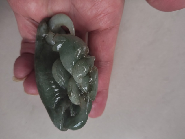古玩玉器翡翠雕“福在眼前”擺件拍賣，當前價格1380元