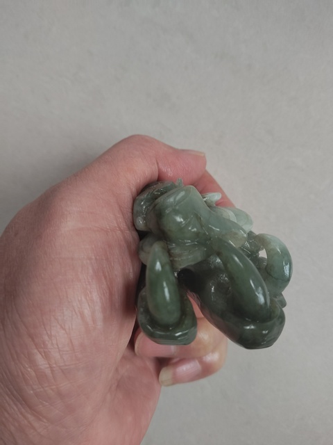 古玩玉器翡翠雕“福在眼前”擺件拍賣，當前價格1380元