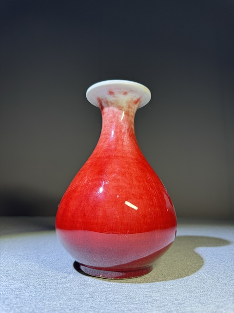 古玩陶瓷民國郎窯紅釉玉壺春瓶郎紅釉瓷器老瓷器古董拍賣,當前價格4800元