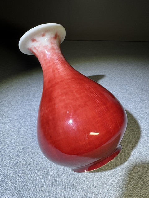 古玩陶瓷民國郎窯紅釉玉壺春瓶郎紅釉瓷器老瓷器古董拍賣,當前價格4800元