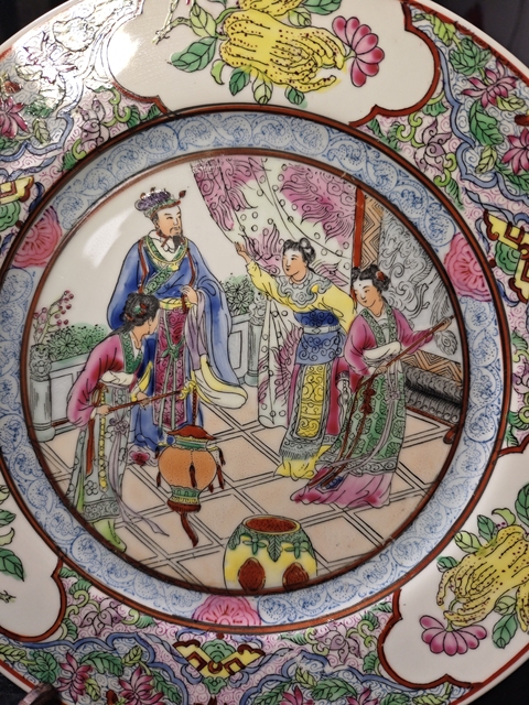 古玩陶瓷廣彩人物盤真品鑒賞圖