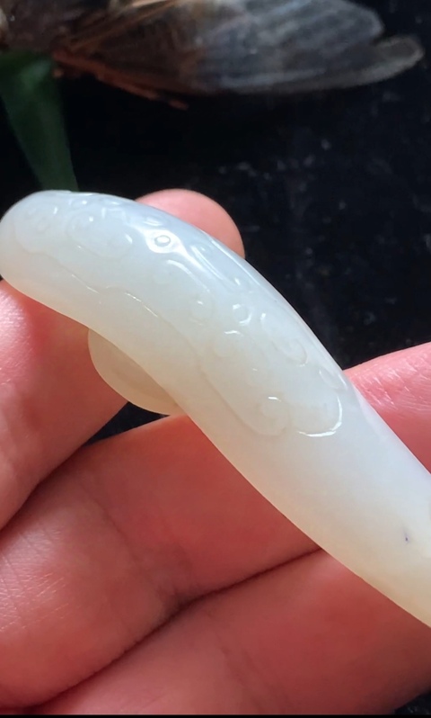 古玩玉器清代和田玉雕“龍首帶鉤”拍賣，當前價格25500元