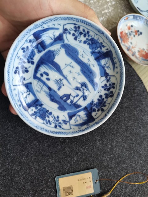 古玩陶瓷清康熙.青花山水紋盤拍賣,當前價格1800元