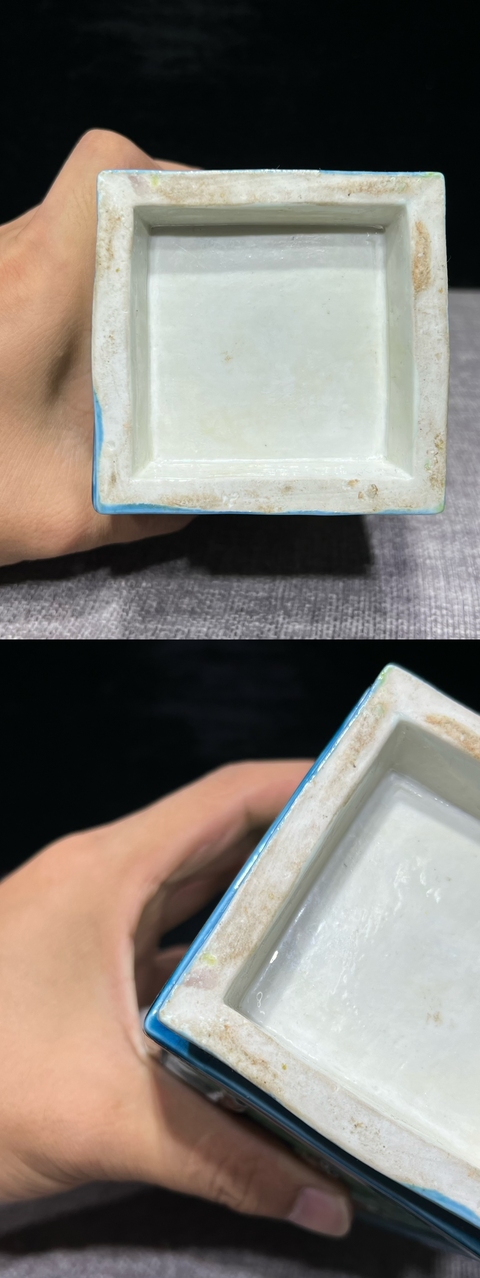 古玩陶瓷素三彩凸雕牧牛童子琮式瓶拍賣,當前價格1700元