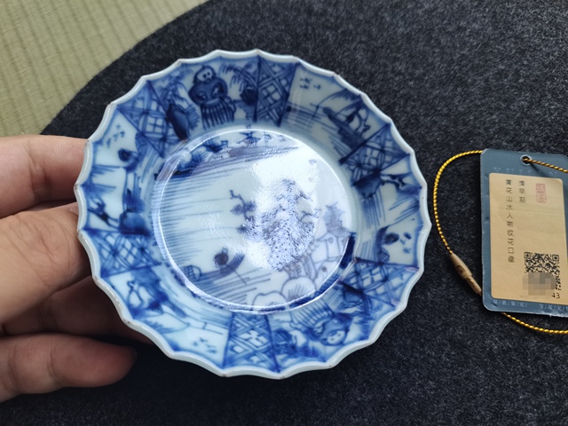古玩陶瓷清康熙.青花山水紋花口盤拍賣，當前價格2300元