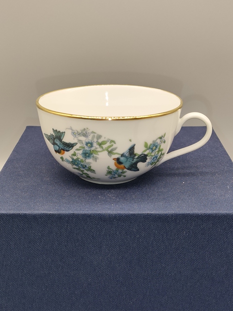 古玩陶瓷民國，建華公司粉彩花鳥紋茶杯拍賣，當前價格260元