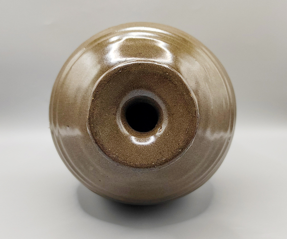 古玩陶瓷明代?茶葉沫釉弦紋梅瓶拍賣，當前價格3500元