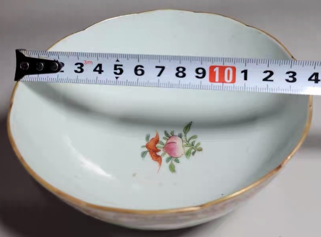 古玩陶瓷粉彩福壽紋花口碗拍賣，當前價格9850元