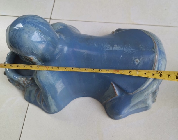 古玩陶瓷童子藍釉水盂拍賣,當前價格2600元