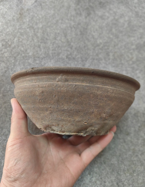 古玩陶瓷兩晉-紅陶陶唇口碗拍賣,當前價格360元